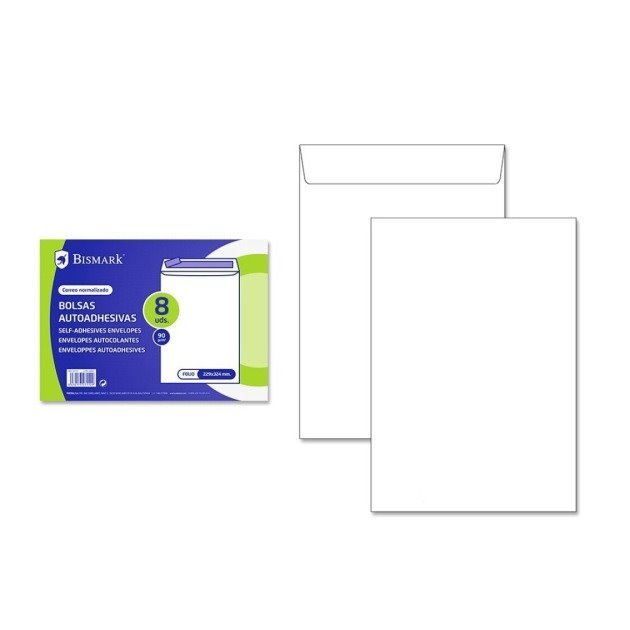 Envelopes C5 Bismark 162x229mm - branco / papel 90g / autoadesivo / 8un