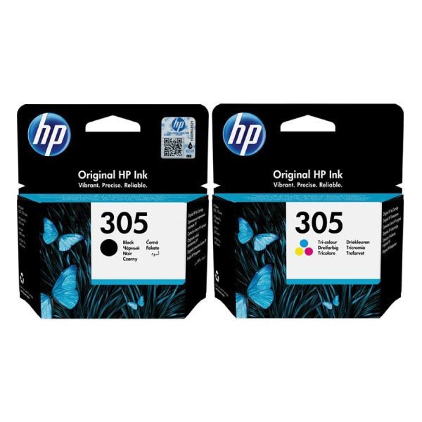 Pack 2 tinteiros originais Hp 305 preto e cores (6ZD17AE)