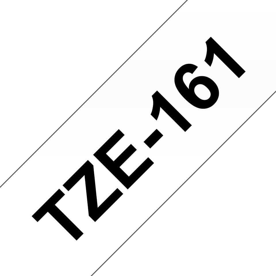 Fita laminada compatível Brother tze161 - texto preto / fundo transparente - 36mm x 8m