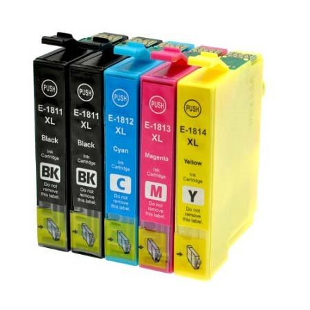 Pack 5 Tinteiros compatíveis Epson 18xl (CMYK)