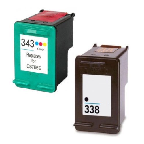 Pack 2 Tinteiros compatíveis Hp 338 preto + Hp 343 cores