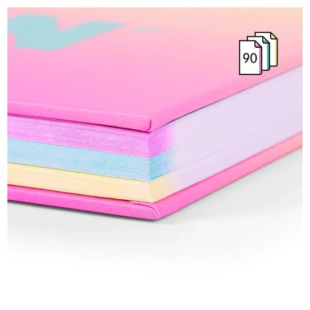 Caderno pautado Milan Sunset - Espiral / A4 / 90 folhas / Rosa e Amarelo