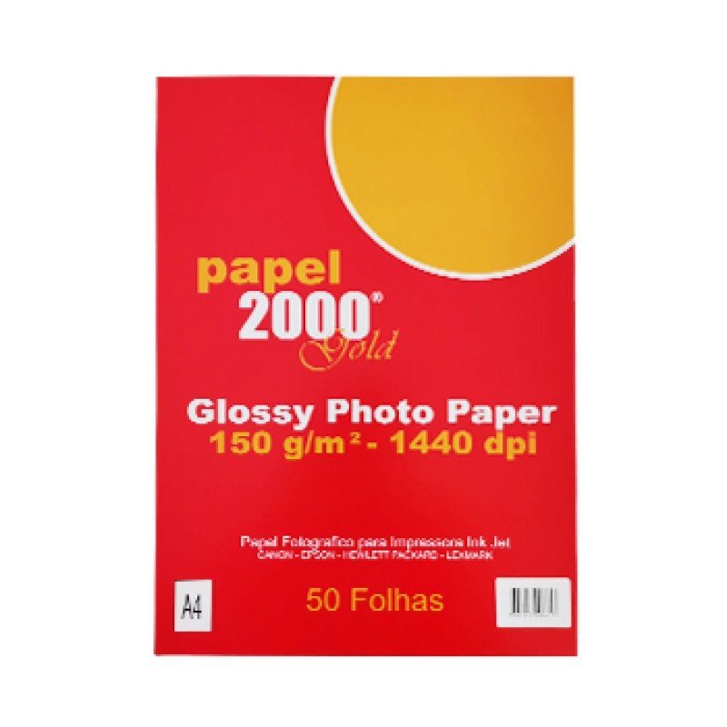 Papel fotográfico jato tinta A4 Brilhante (150g / 50 folhas)