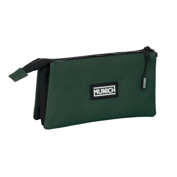 Estojo Safta Munich Básicos - 3 Compartimentos - 22x12x3cm - Verde