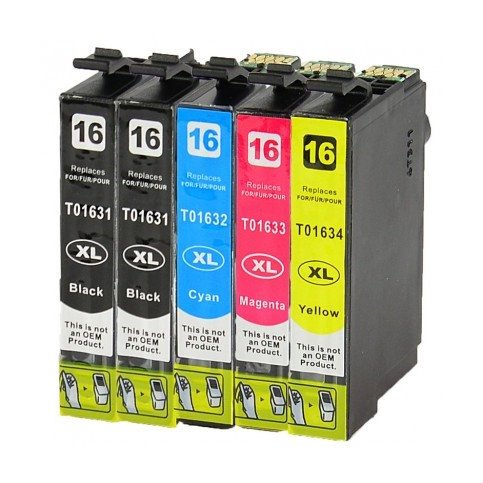 Pack 5 Tinteiros compatível Epson 16xl (CMYK)
