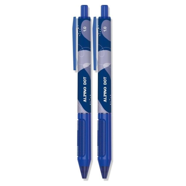 Pack 2 Canetas Retráteis Alpino Dot - 1mm / Azul