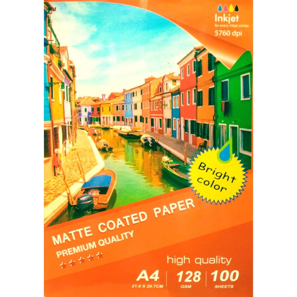 Papel fotográfico jato tinta A4 Mate (128g / 100 folhas)