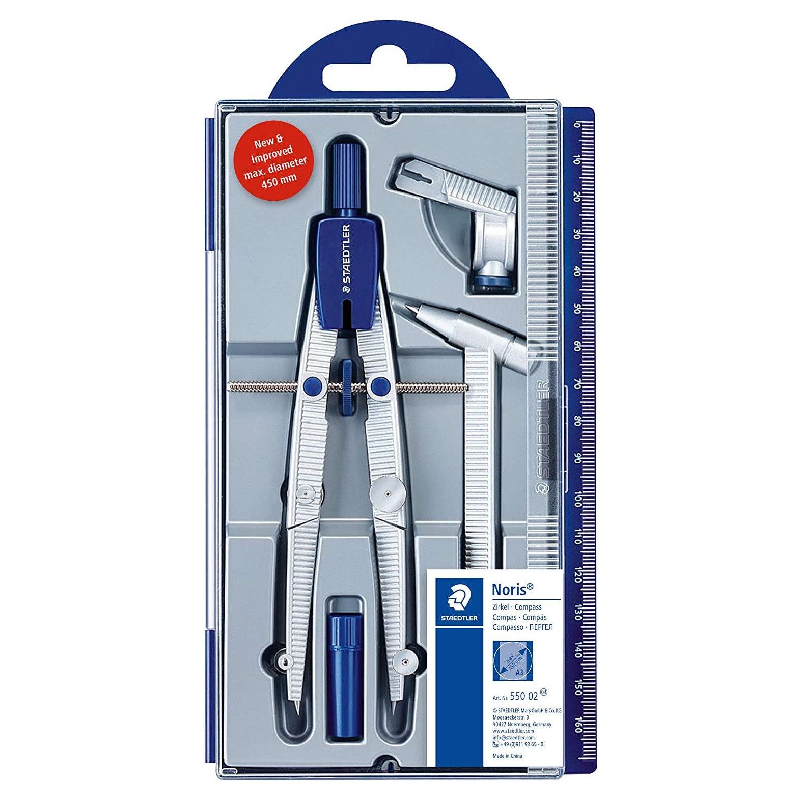 Compasso de precisão Staedtler Mars 550 02 - Pernas articuladas / Ajuste rápido