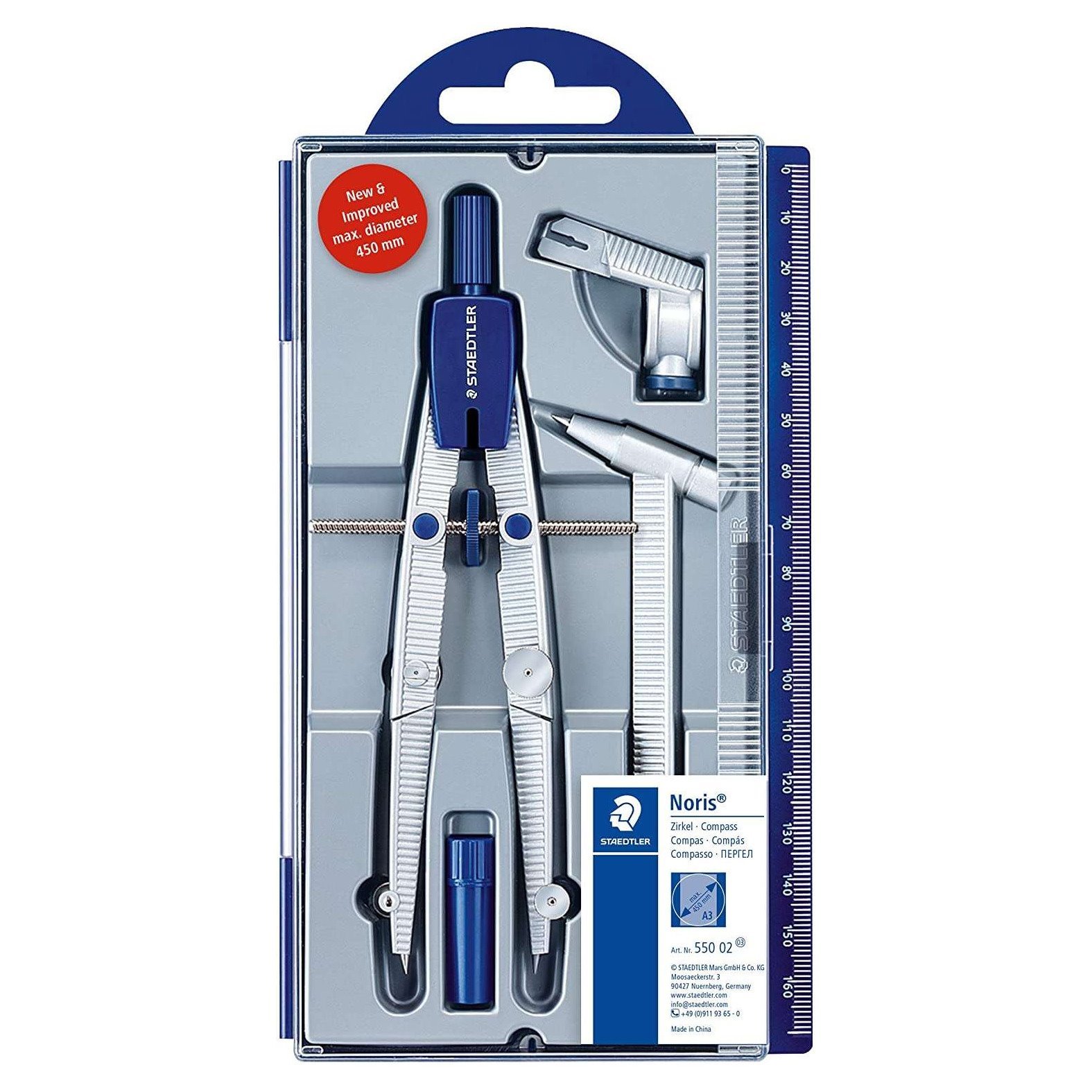 Compasso de precisão Staedtler Mars 550 02 - Pernas articuladas / Ajuste rápido