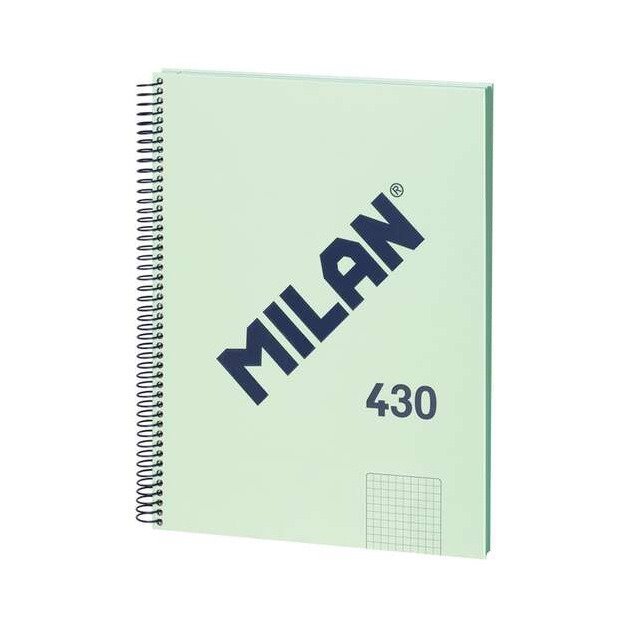 Caderno espiral Milan Serie 1918 - A4 / quadriculado / 80 folhas / verde