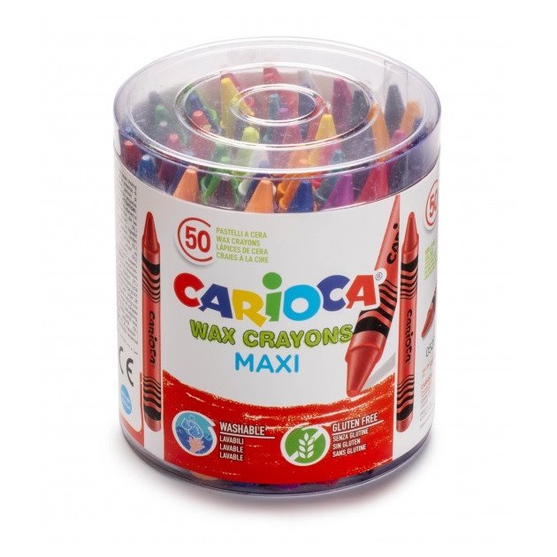 Pack 50 Lápis de cera Carioca Maxi - Corpo de 12mm