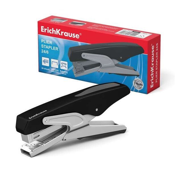 Agrafador alicate Erichkrause - 30 folhas - preto