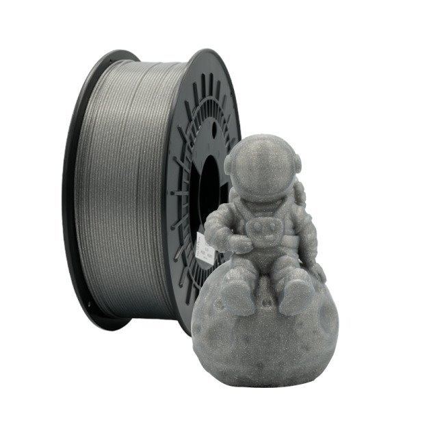 Filamento de impressão 3D PLA GLITTER 1.75mm bobina 1kg - prata