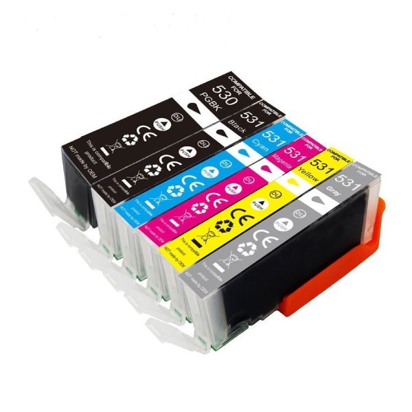 Pack 6 tinteiros compatíveis Canon PGI530 / CLI531