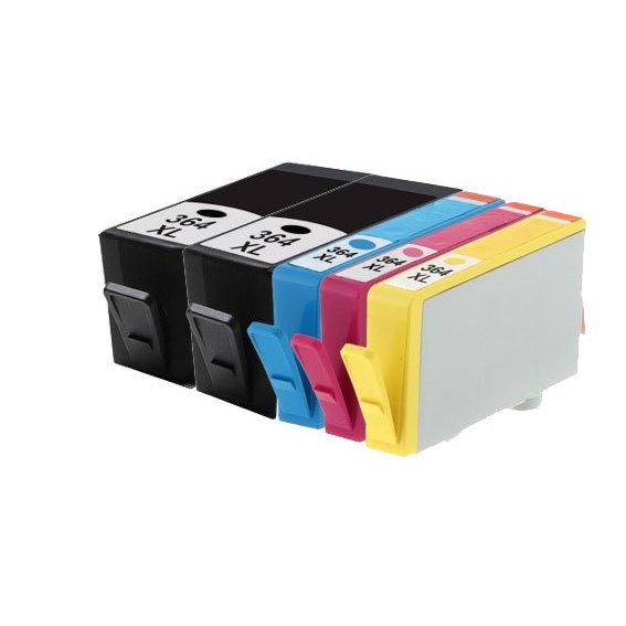 Pack 5 tinteiros compatíveis Hp 364xl (CMYK)