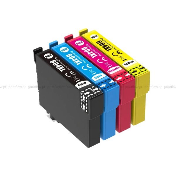 Pack 4 tinteiros compatíveis Epson 604XL (CMYK)