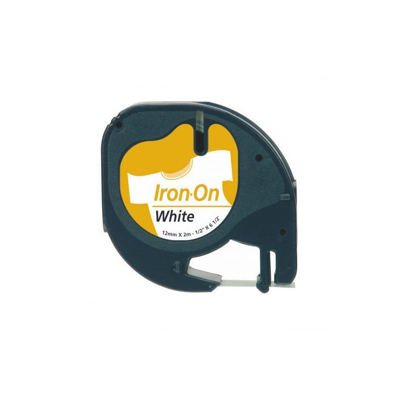 Etiquetas têxteis compatíveis Dymo LetraTag S0718850 - preto / branco- 12mm x 2m (18769)