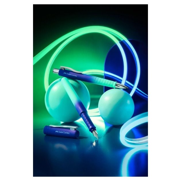 Caneta Faber-Castell Poly Ball Flow Edition Buzzing Blue - Azul/Turquesa