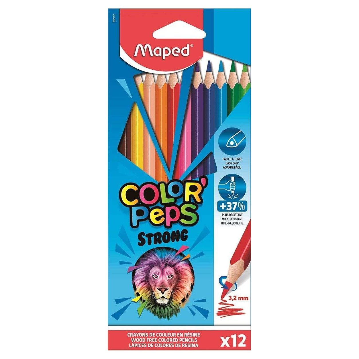 Pack 12 lápis de cor Maped Color Peps Strong