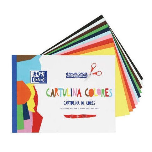 Bloco de 10 Cartolinas Oxford - 170 g/m2 / A4+ / Cores sortidas
