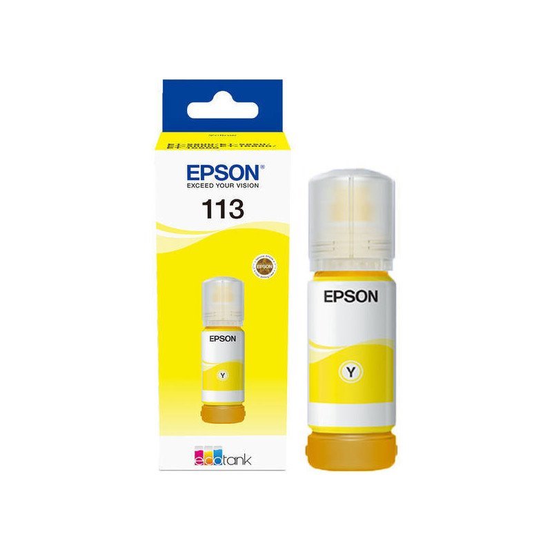 Tinta original Epson Ecotank 113 amarelo pigmentada - C13T06B440