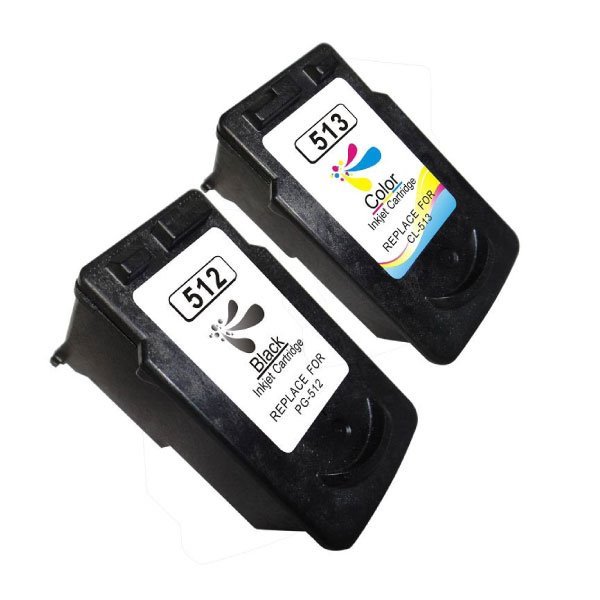 Pack 2 tinteiros compatíveis Canon PG 512 preto e CL 513 cores