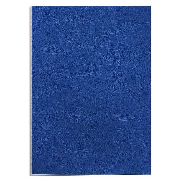 Pack de 100 capas de encadernação Fellowes – cartão simil pele delta couro / A4 / 250 g / azul