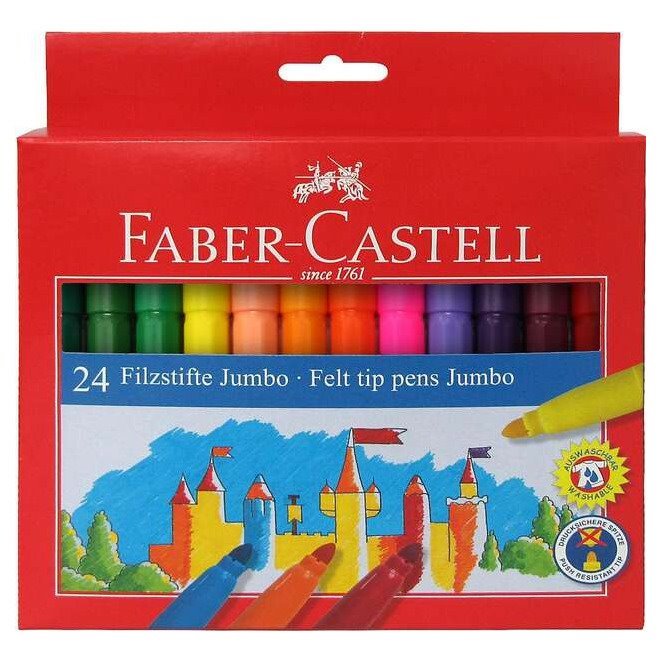 Pack 24 Canetas de feltro Faber-Castell - ponta grossa