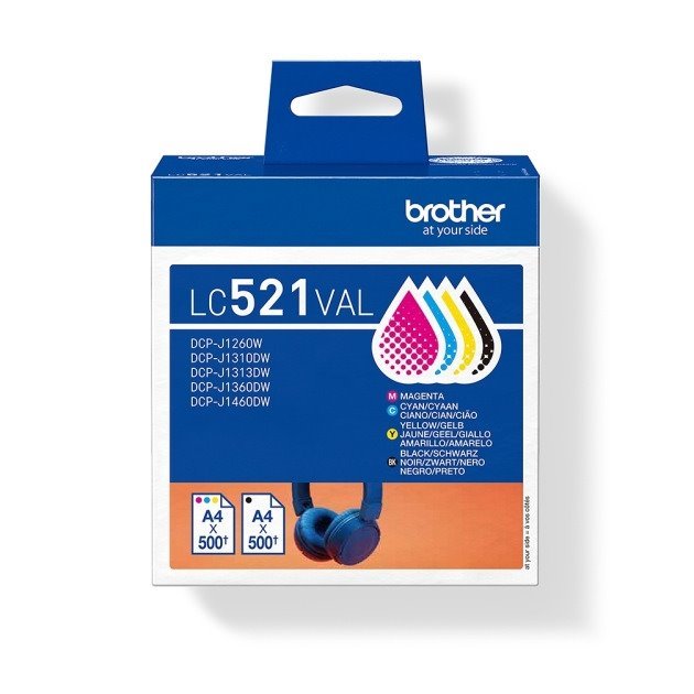 Pack 4 tinteiros originais brother LC521 - lc521val