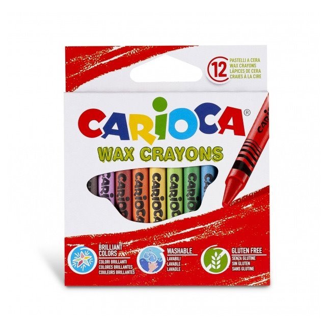 Pack 12 Lápis de cera Pastel Carioca - Corpo de 8mm