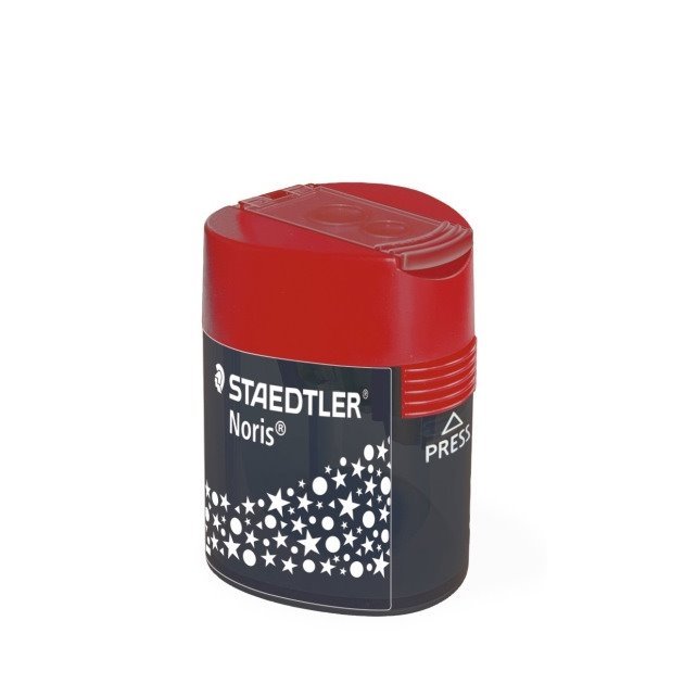 Afia lápis Staedtler 512 F - 2 orifícios com depósito / Para lápis de 8,2 mm e 10,2 mm / vermelho