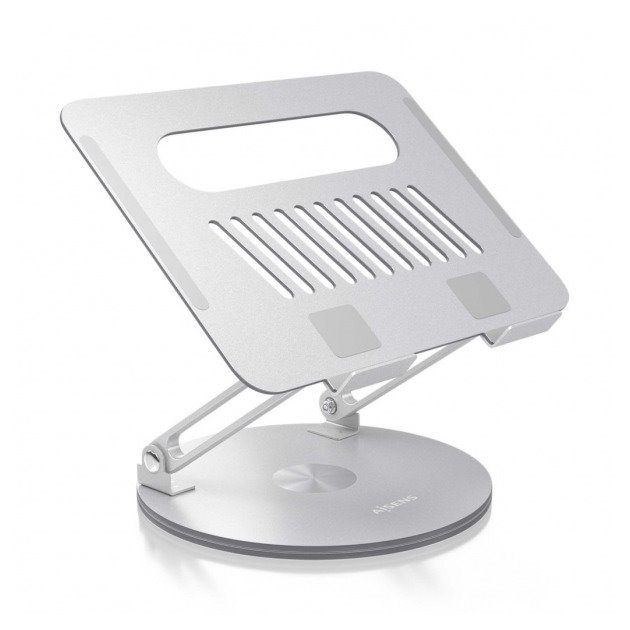 Suporte de mesa giratório ajustável XL para laptop / tablet 10-17 Aisens - prateado