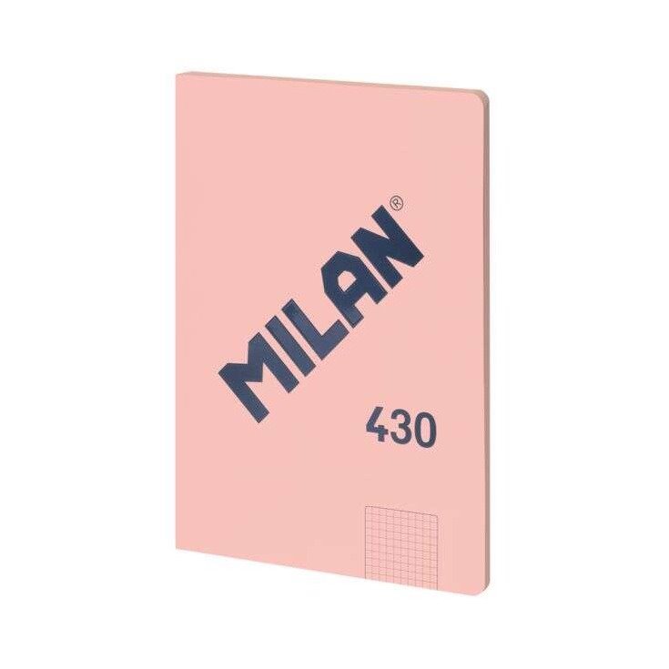 Caderno colado Milan Serie 1918 - A4 / quadriculado / 48 folhas / rosa