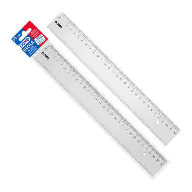 Régua de 30cm Dohe - transparente / cantos biselados