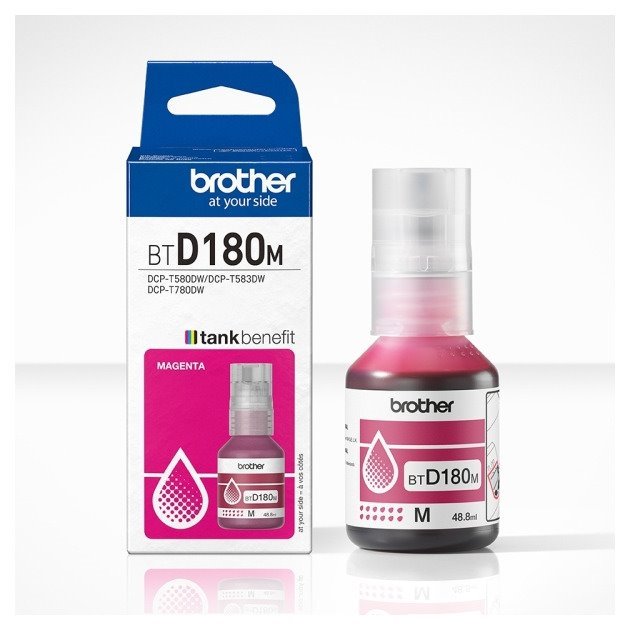 Garrafa de tinta original brother btd180m magenta