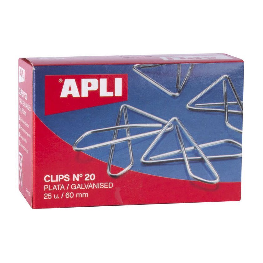 Clipes borboleta metálicos Apli - N 20 / 60mm / 25 unidades