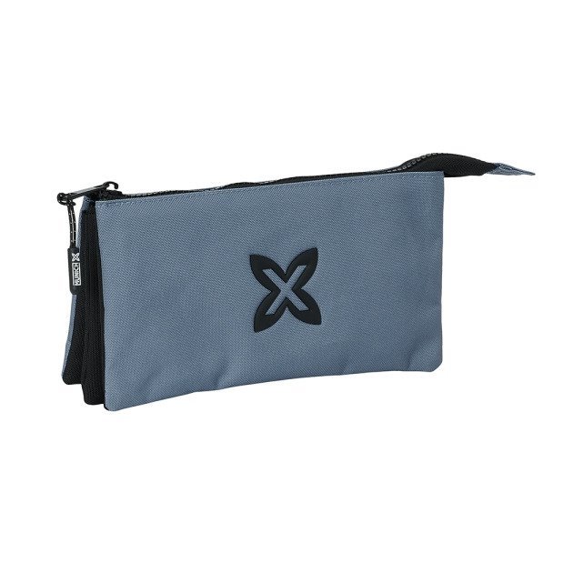 Estojo Safta Munich Básicos - 3 Compartimentos - 22x12x3cm - Cinzento