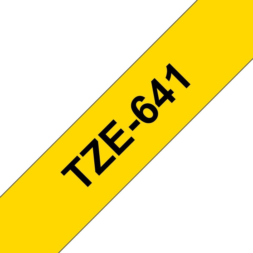 Fita laminada compatível Brother tze641 - texto preto / fundo amarelo - 18mm x 8m