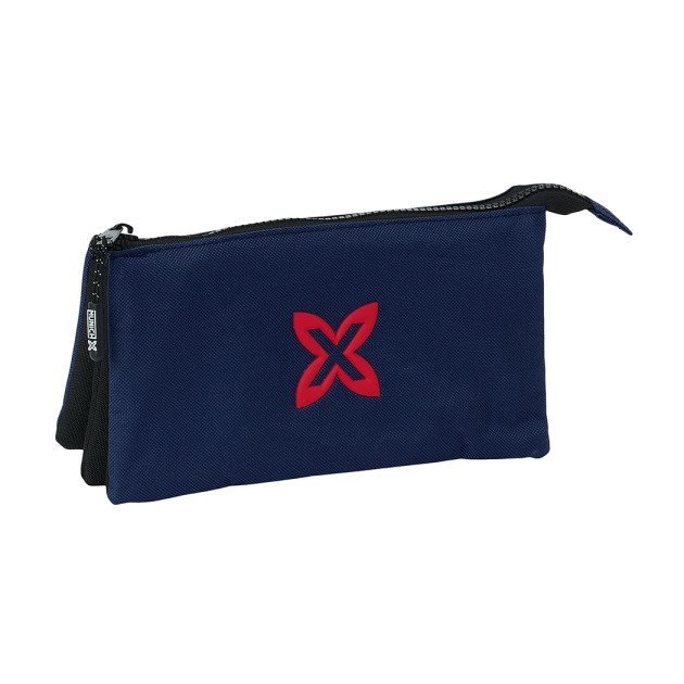 Estojo Safta Munich Básicos - 3 Compartimentos - 22x12x3cm - Azul Marinho