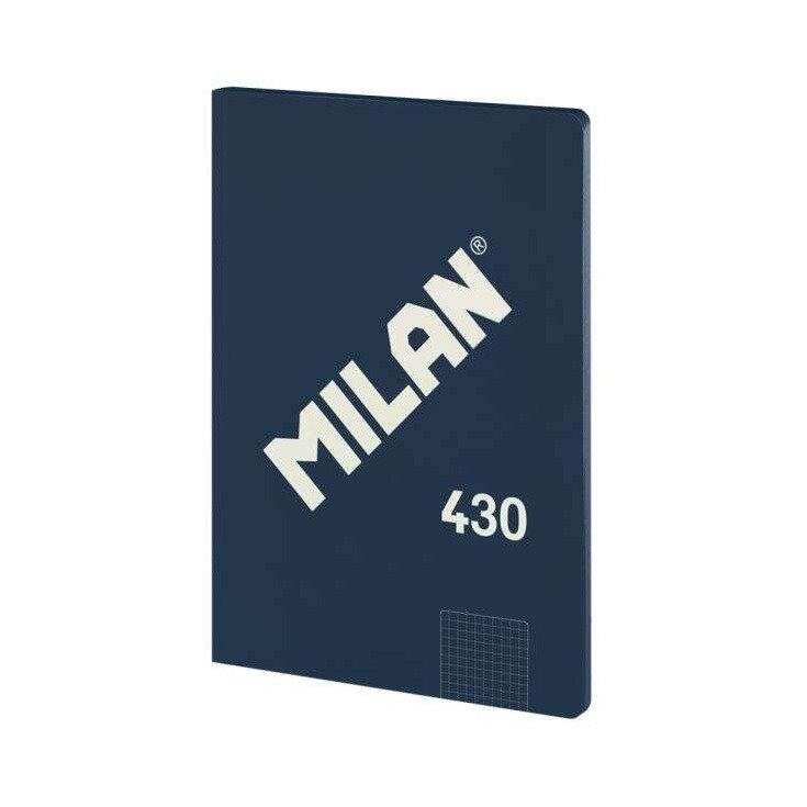 Caderno colado Milan Serie 1918 - A4 / quadriculado / 48 folhas / azul
