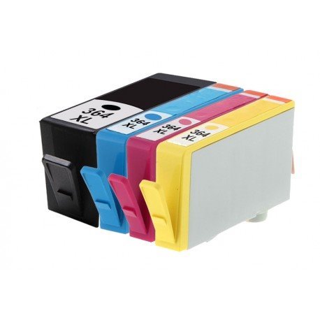 Pack 4 tinteiros compatíveis Hp 364xl (CMYK)