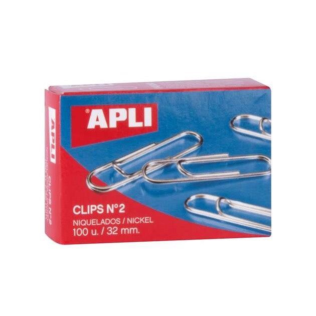 Clipes metálicos Apli - N 2 / 32mm / 100 unidades